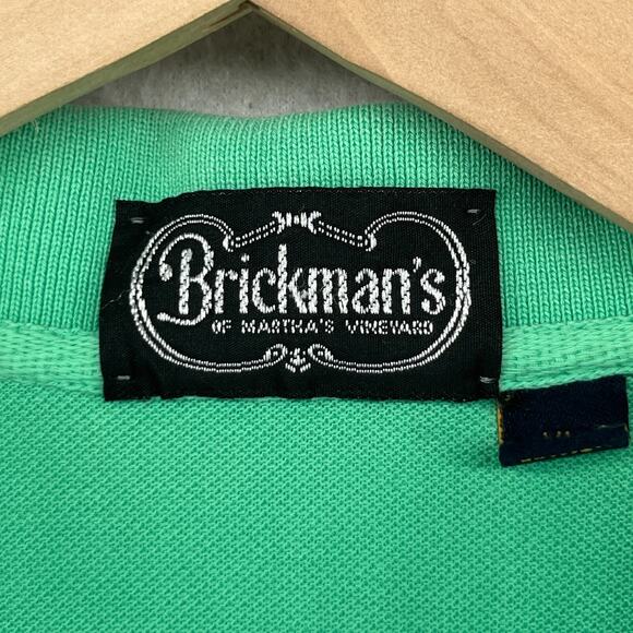 BRICKMANS Shirt XL MARTHAS VINEYARD Polo Golf Performance Pique Cotton Green - Picture 11 of 15